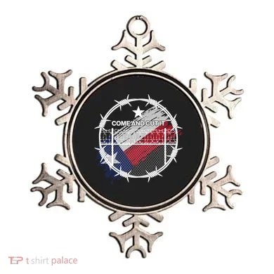 Come And Cut It Barbwire Texas Flag Ornament