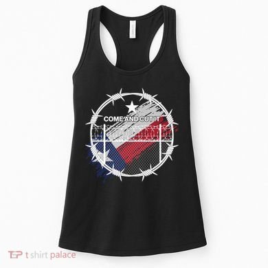Come And Cut It Barbwire Texas Flag Women's Tank Top