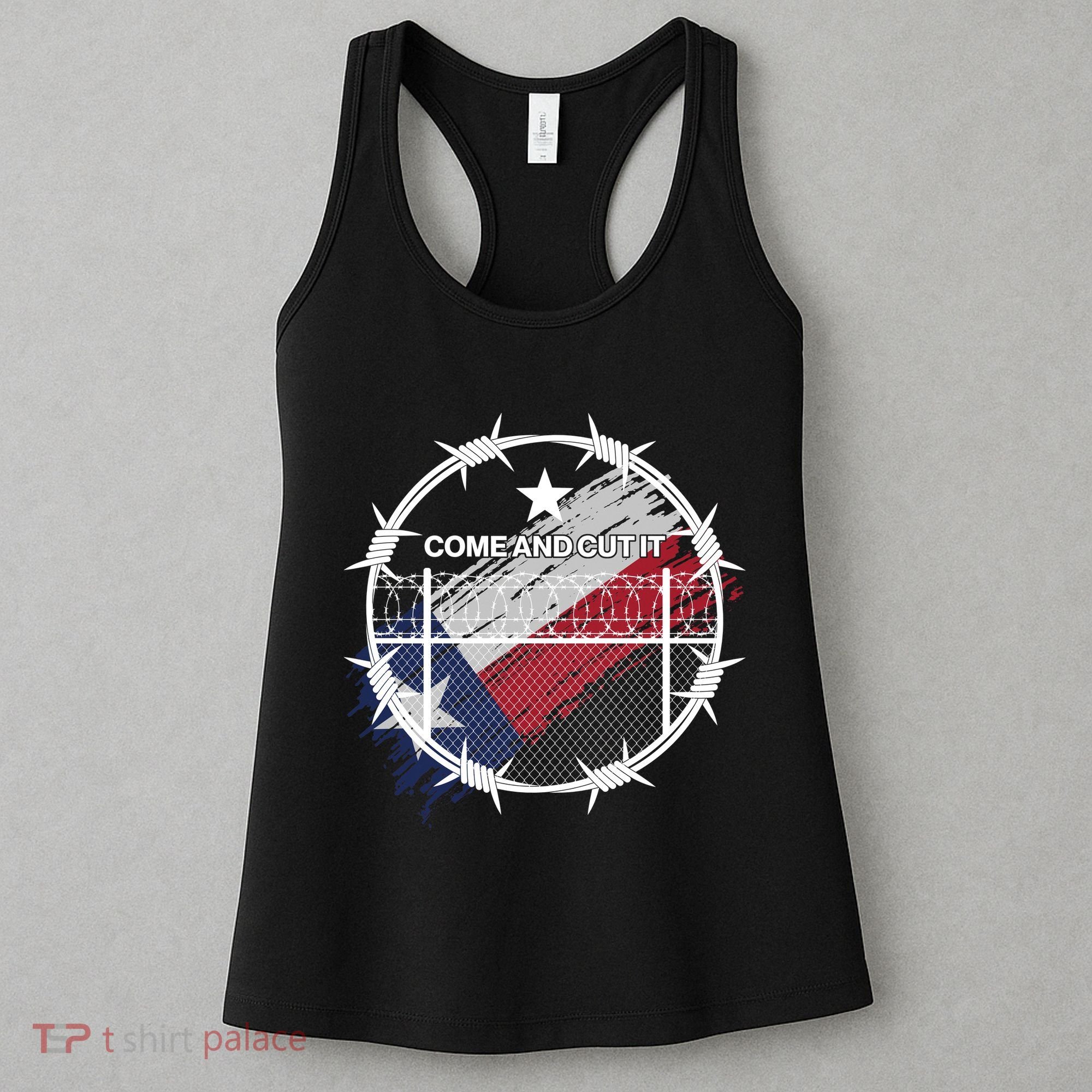 Come And Cut It Barbwire Texas Flag Women's Tank Top