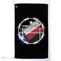 Come And Cut It Barbwire Texas Flag Golf Towel thumb 0