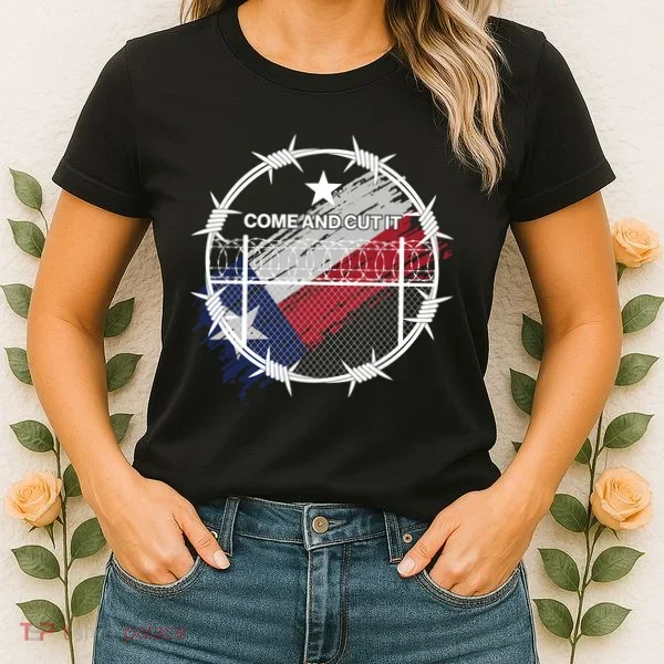 Come And Cut It Barbwire Texas Flag Women's T-Shirt