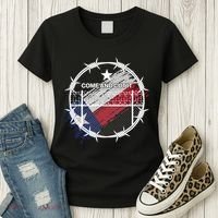 Come And Cut It Barbwire Texas Flag Women's T-Shirt thumb 3