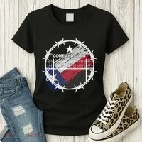 Come And Cut It Barbwire Texas Flag Women's T-Shirt thumb 3