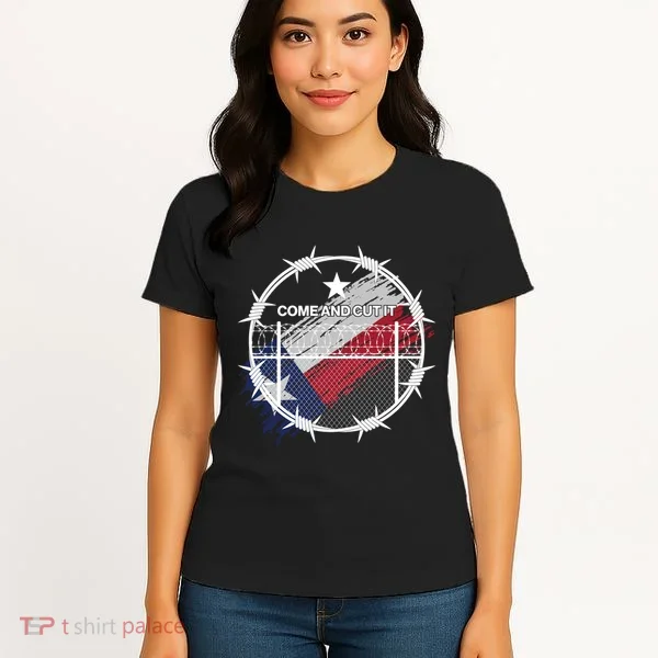 Come And Cut It Barbwire Texas Flag Women's T-Shirt
