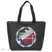 Come And Cut It Barbwire Texas Flag Tote Bag thumb 0