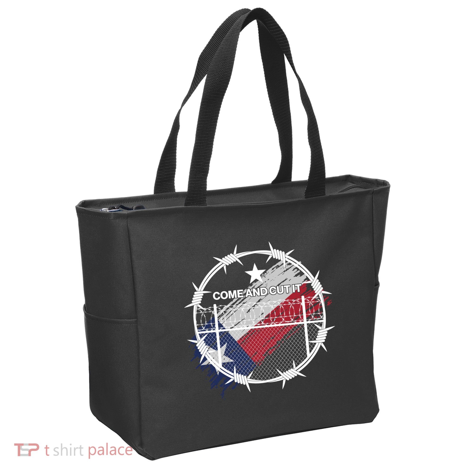 Come And Cut It Barbwire Texas Flag Tote Bag