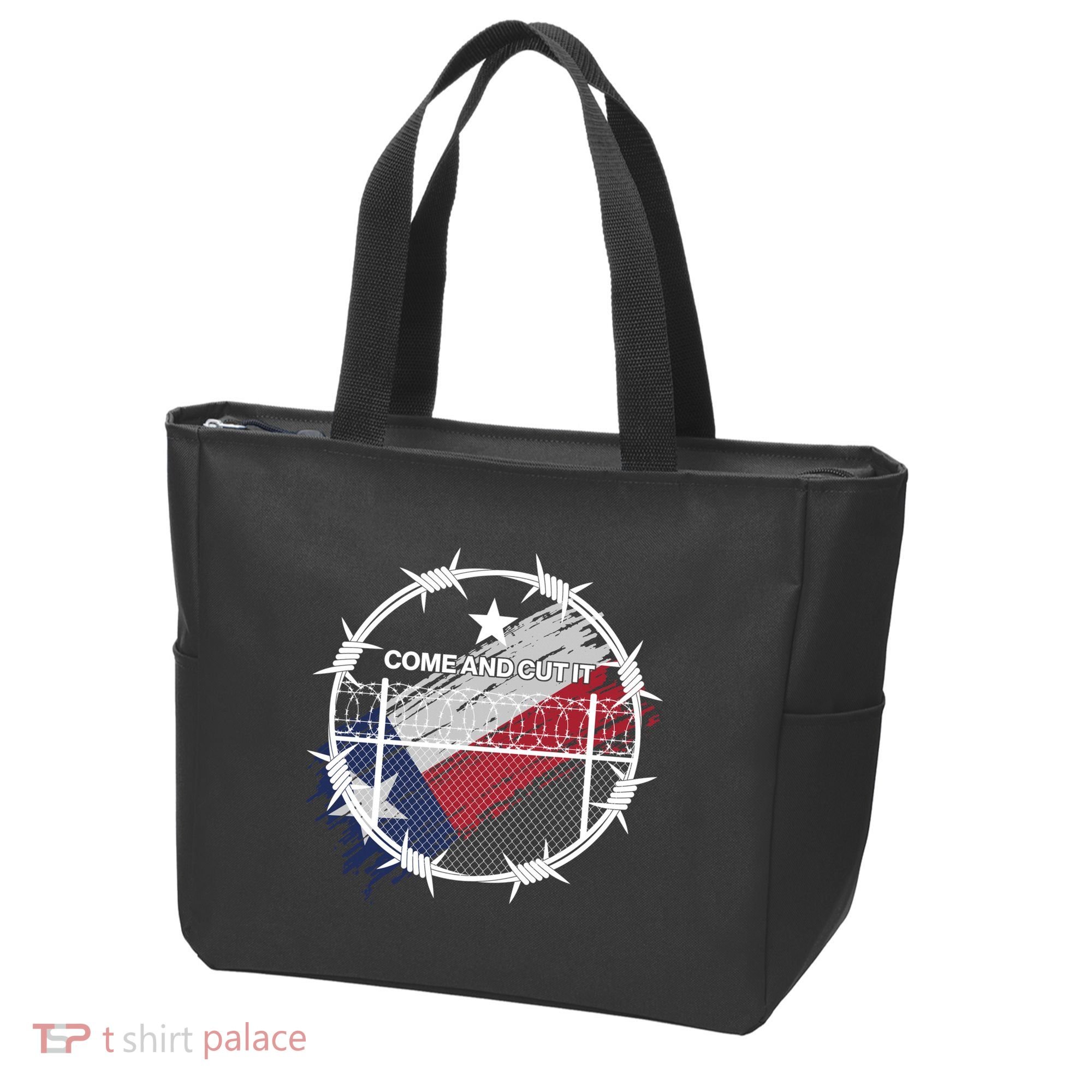 Come And Cut It Barbwire Texas Flag Tote Bag