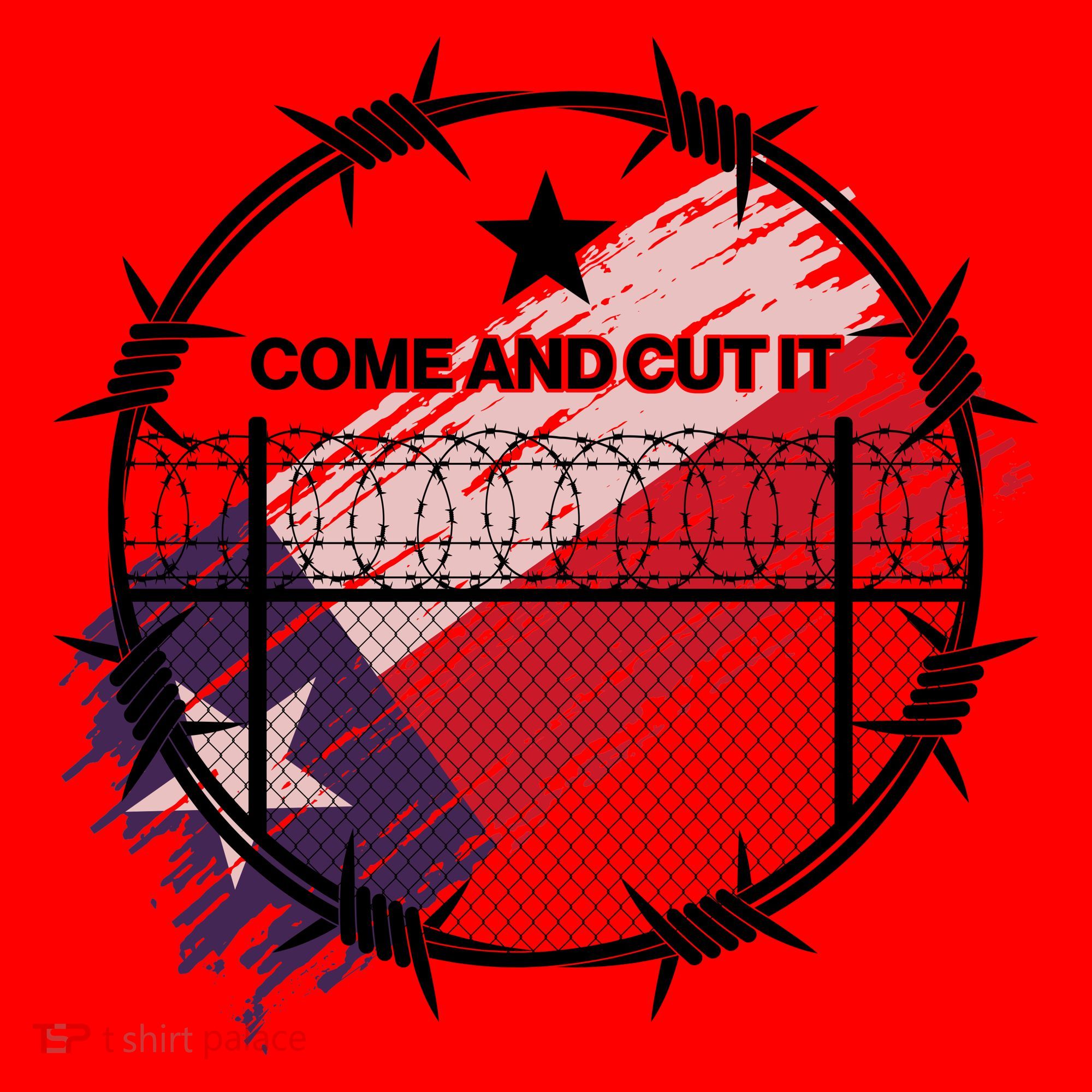 Come And Cut It Barbwire Texas Flag Santa Hat
