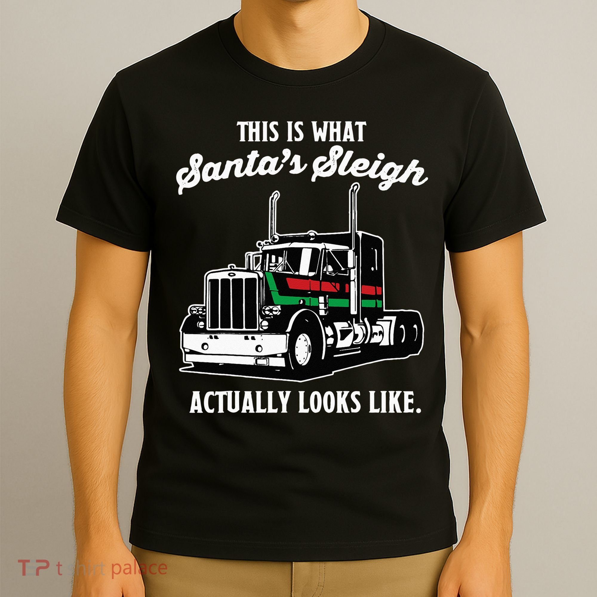 Christmas Asphalt Cowboy Trucker Truck Driver Gifts T-Shirt