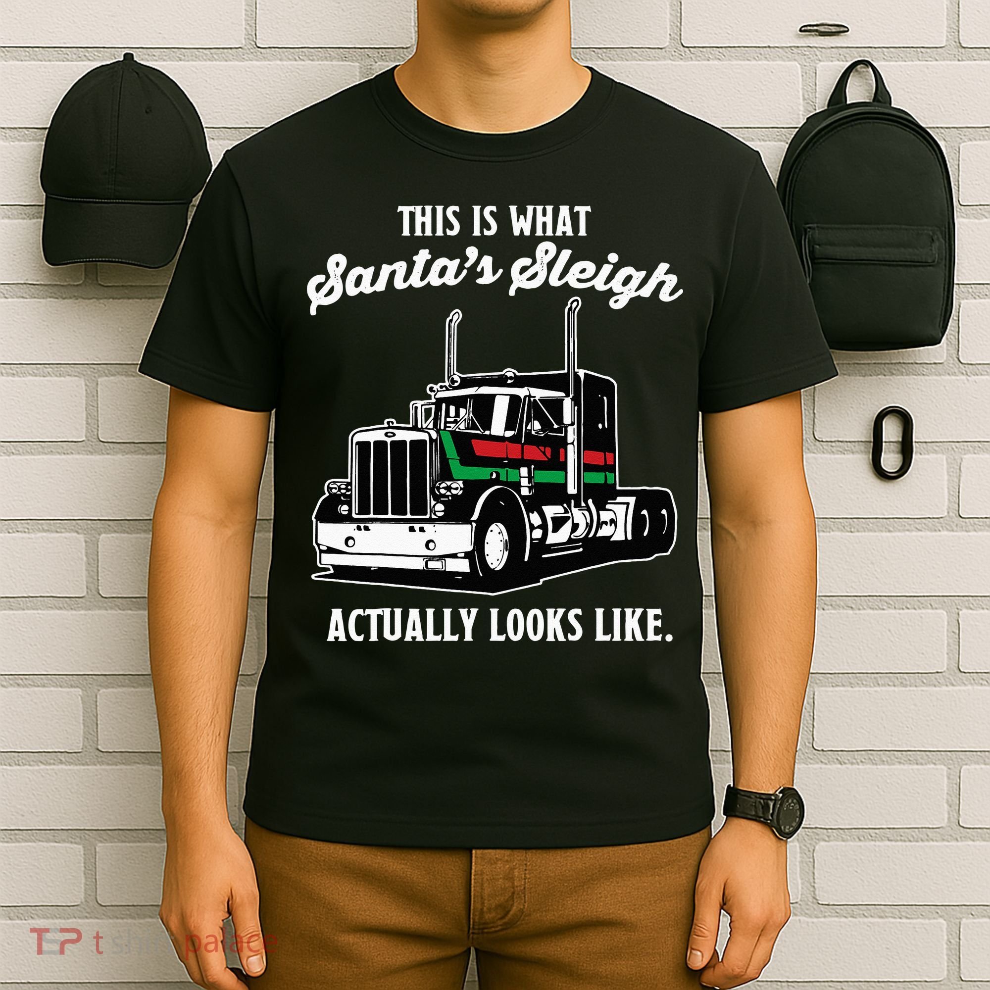 Christmas Asphalt Cowboy Trucker Truck Driver Gifts T-Shirt
