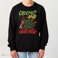 Crochet And Crime Shows Funny Crime Show Lover Knitting Women's Sweatshirt thumb 0
