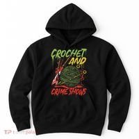 Crochet And Crime Shows Funny Crime Show Lover Knitting Hoodie thumb 0