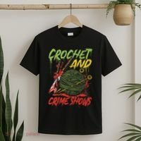 Crochet And Crime Shows Funny Crime Show Lover Knitting T-Shirt thumb 2