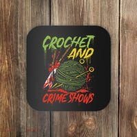 Crochet And Crime Shows Funny Crime Show Lover Knitting Coaster thumb 0