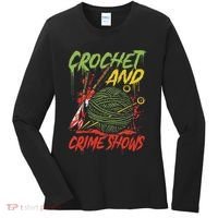 Crochet And Crime Shows Funny Crime Show Lover Knitting Women's Long Sleeve Shirt thumb 0