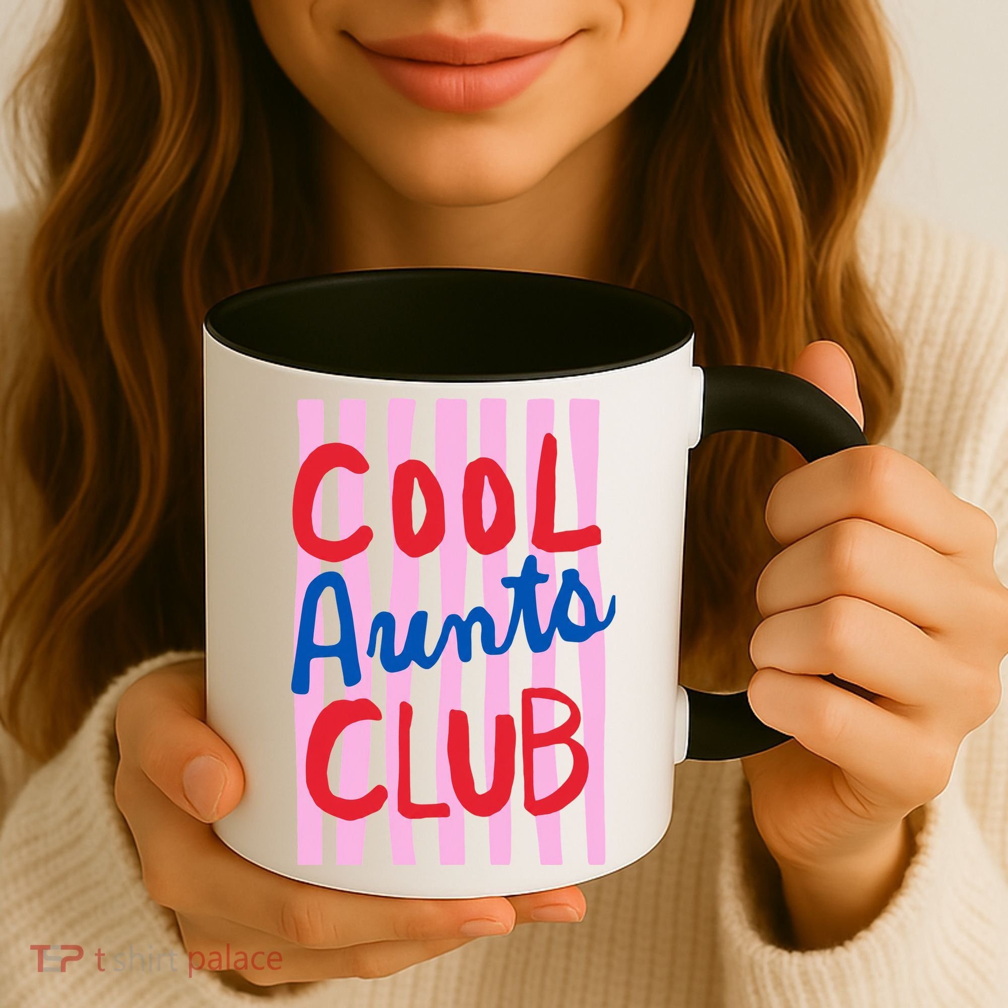 Cool Aunts Club Striped Coffee Mug