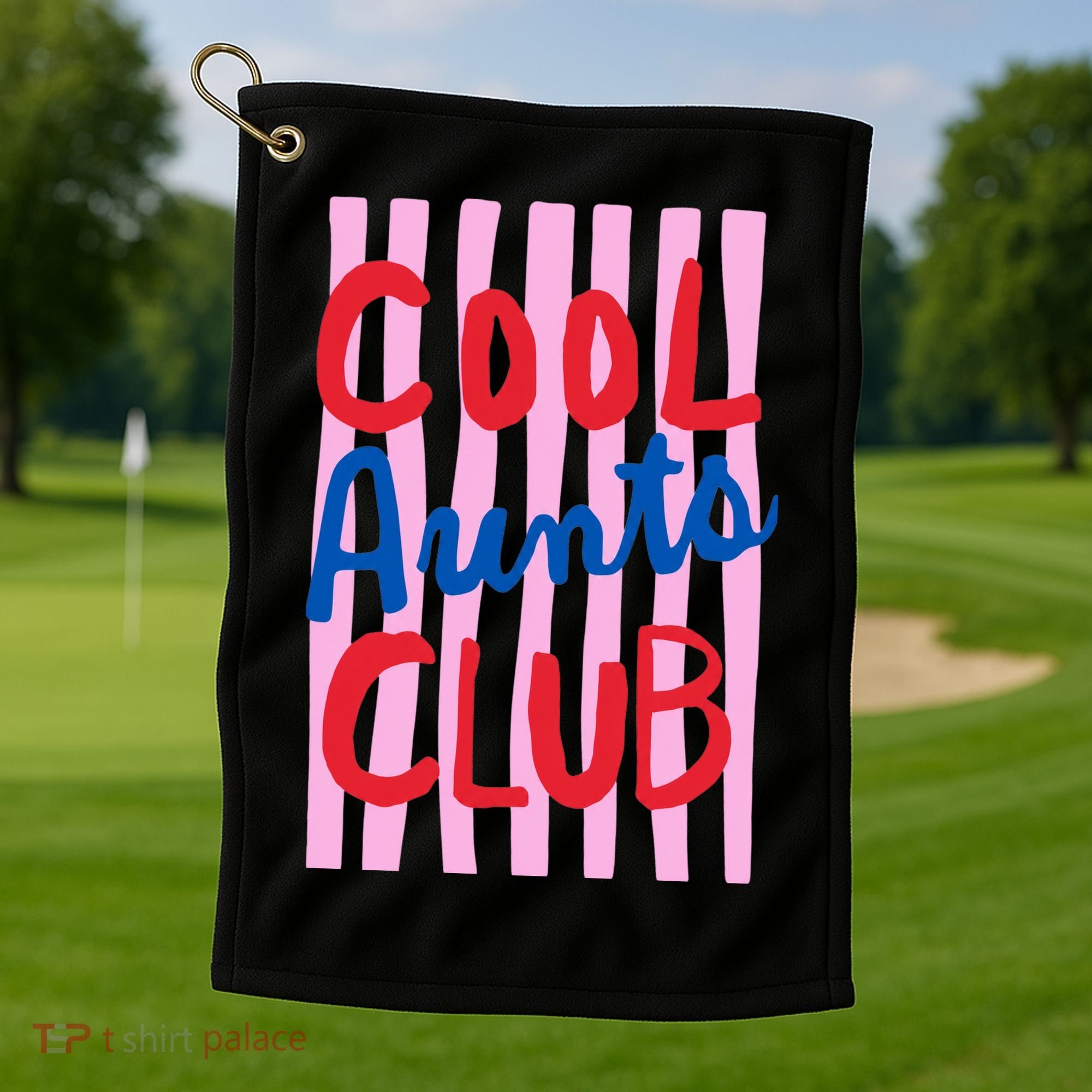 Cool Aunts Club Striped Golf Towel