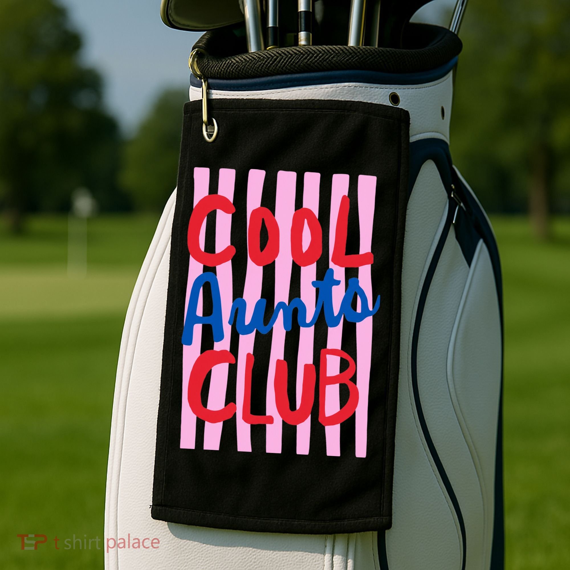 Cool Aunts Club Striped Golf Towel