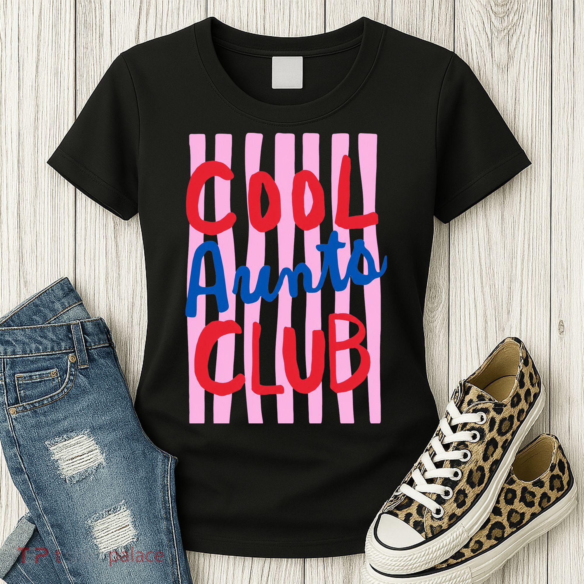 Cool Aunts Club Striped Women's T-Shirt