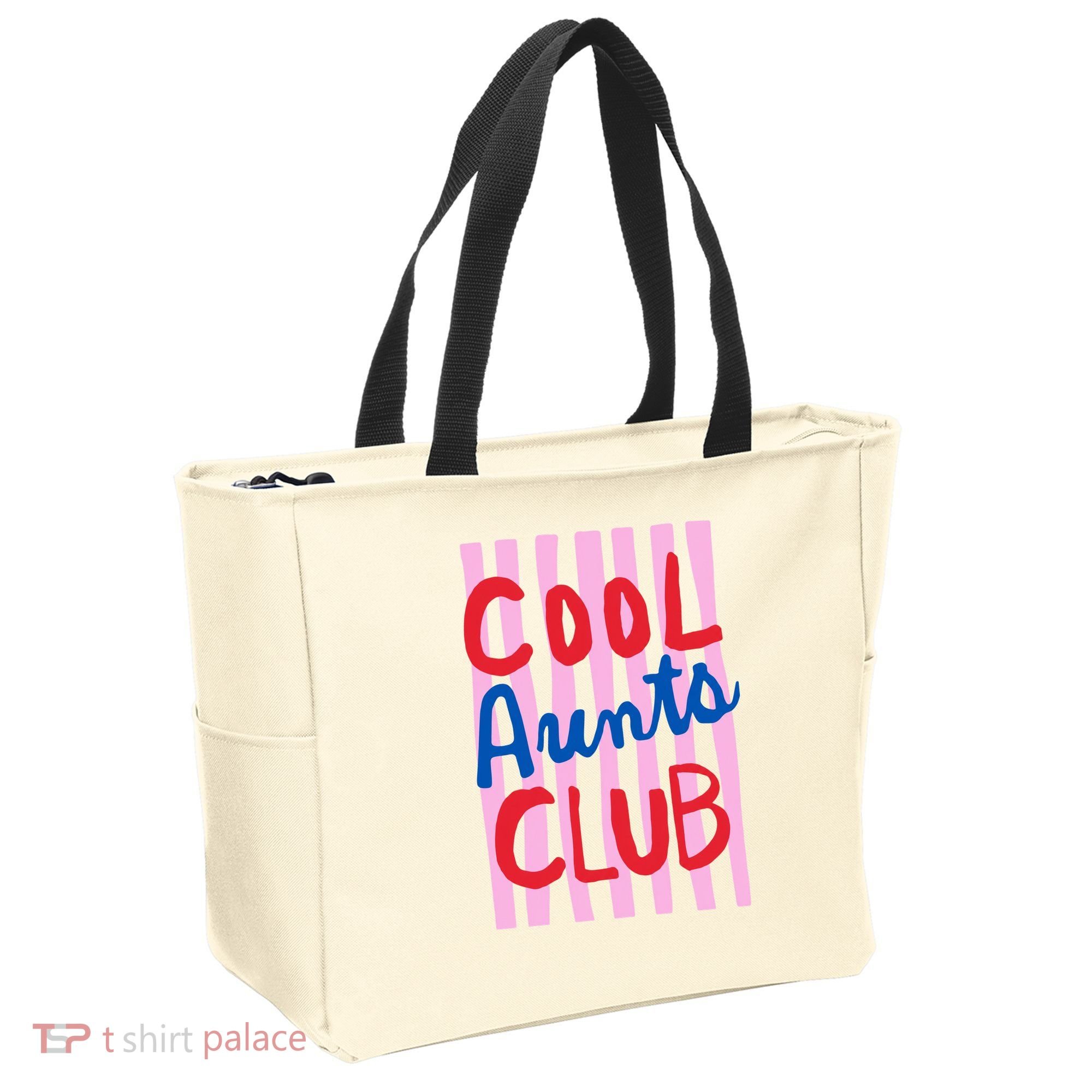 Cool Aunts Club Striped Tote Bag