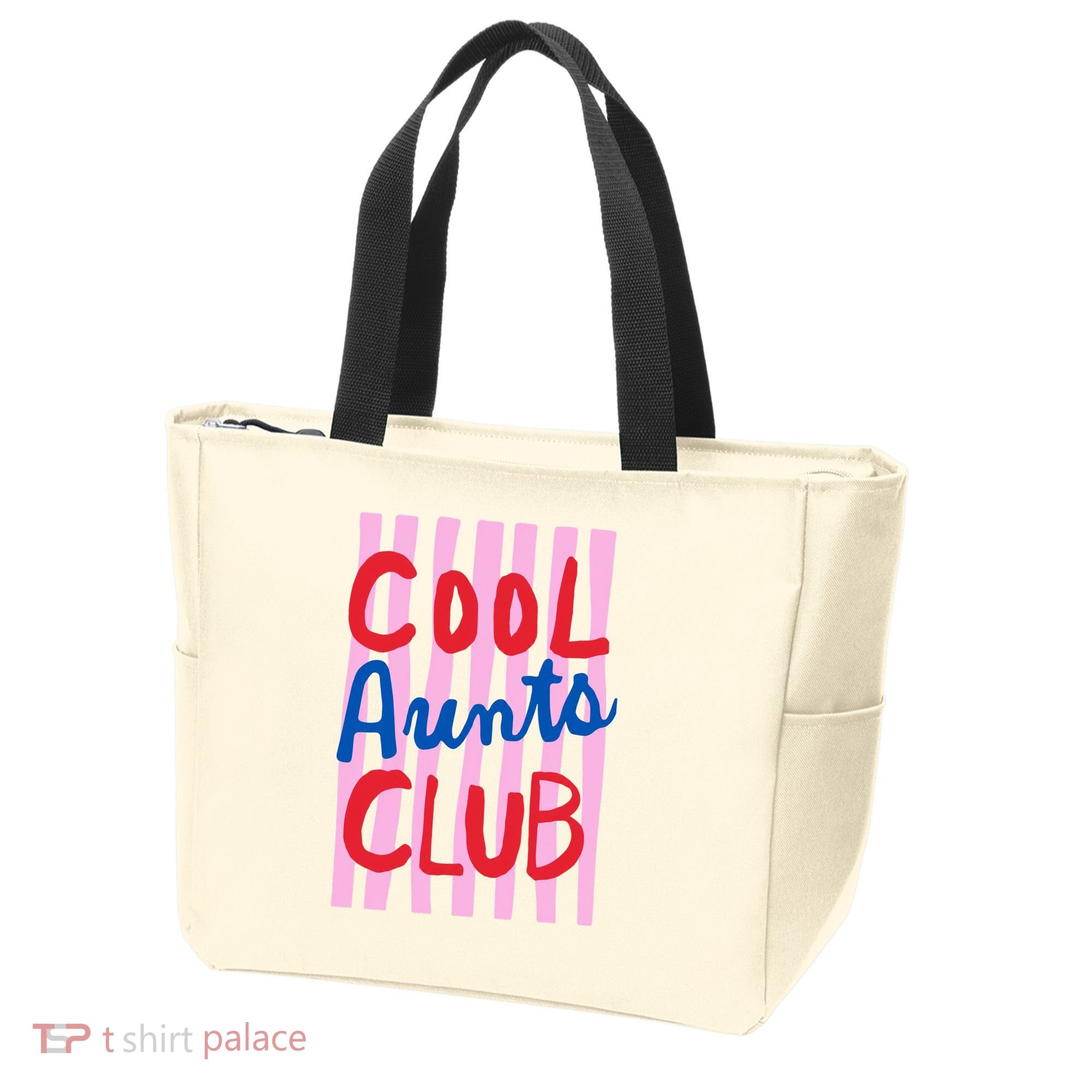 Cool Aunts Club Striped Tote Bag