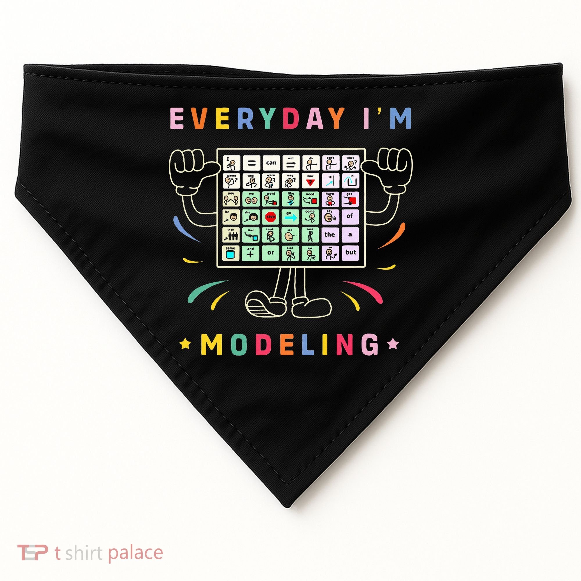 Cute Aac Communication Aac Symbols Everyday IM Modelling USA-Made Doggie Bandana