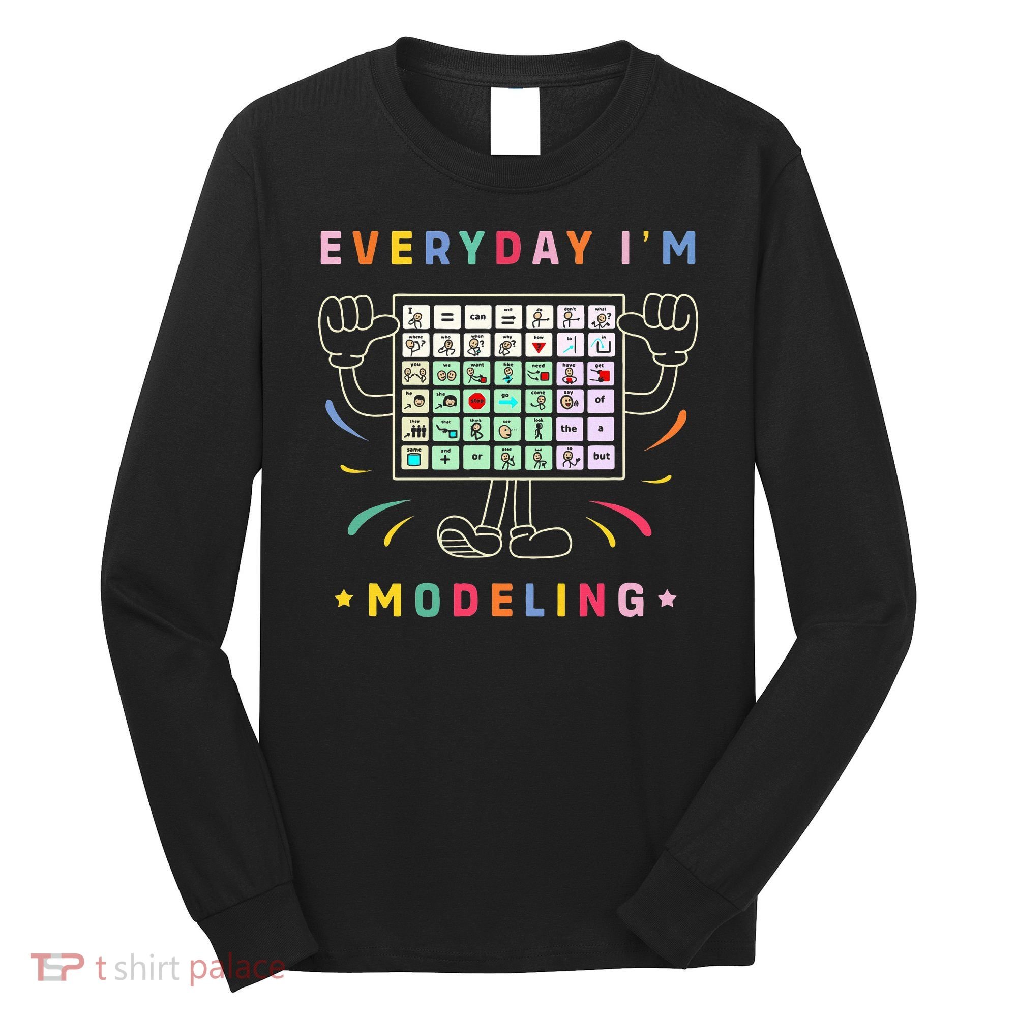 Cute Aac Communication Aac Symbols Everyday IM Modelling Long Sleeve Shirt