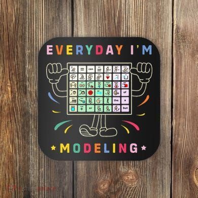 Cute Aac Communication Aac Symbols Everyday IM Modelling Coaster