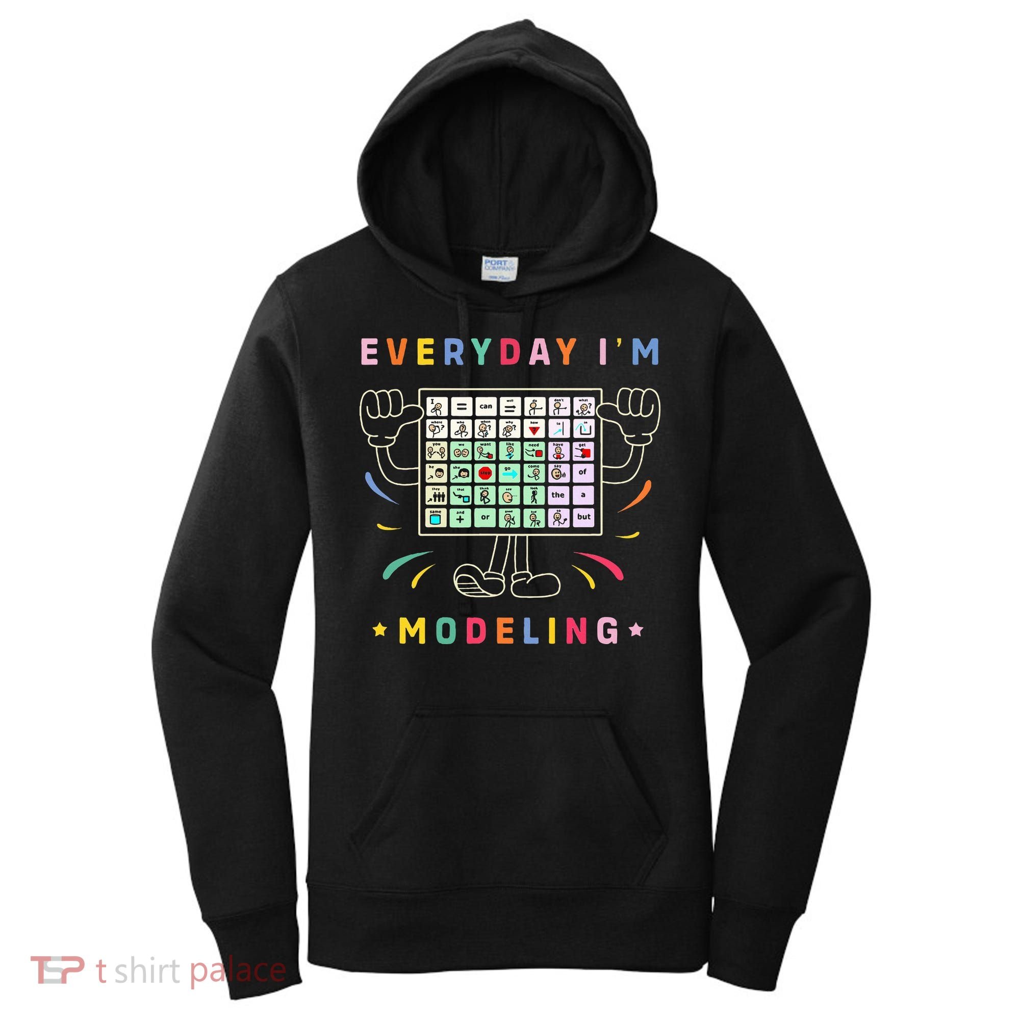 Cute Aac Communication Aac Symbols Everyday IM Modelling Women's Hoodie
