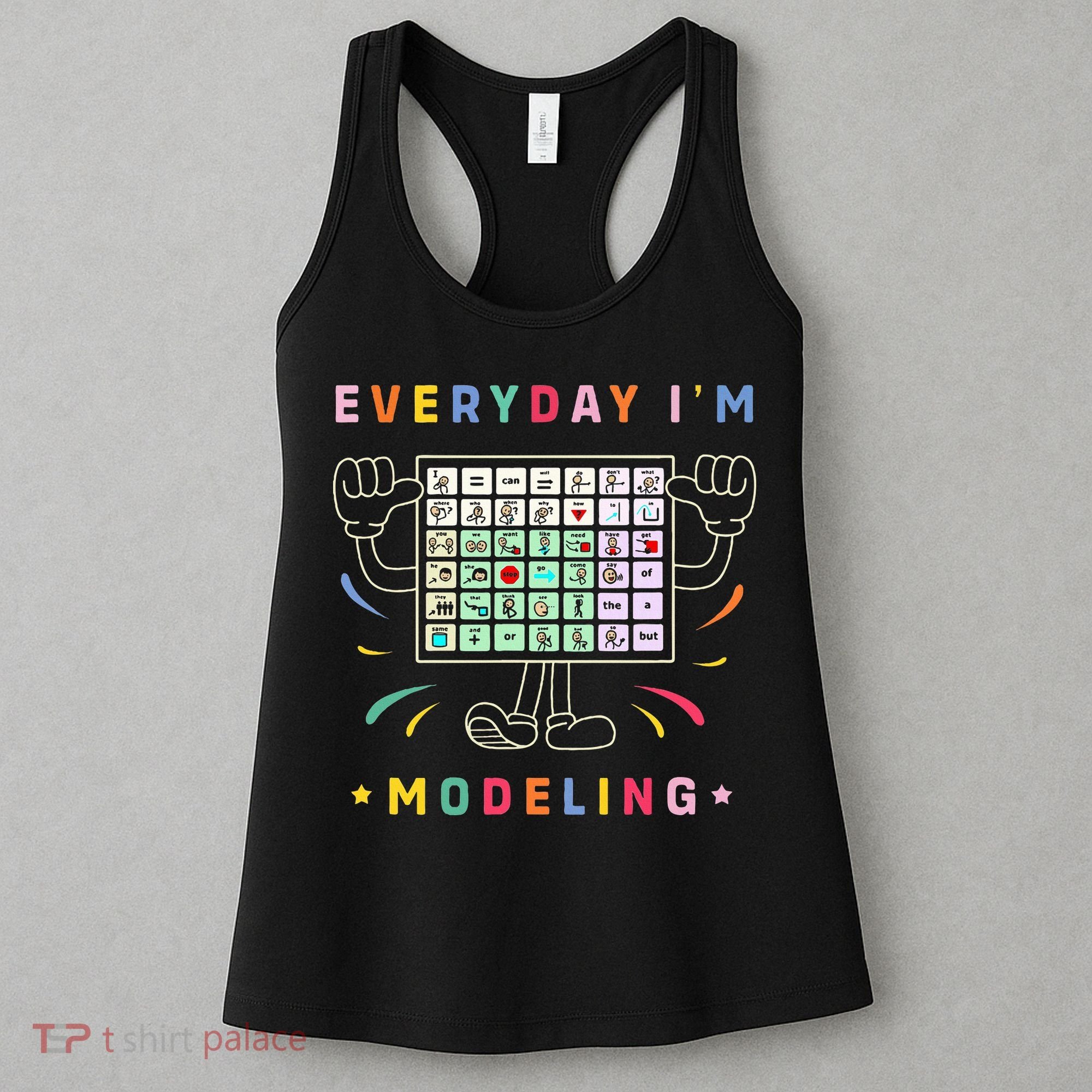 Cute Aac Communication Aac Symbols Everyday IM Modelling Women's Tank Top