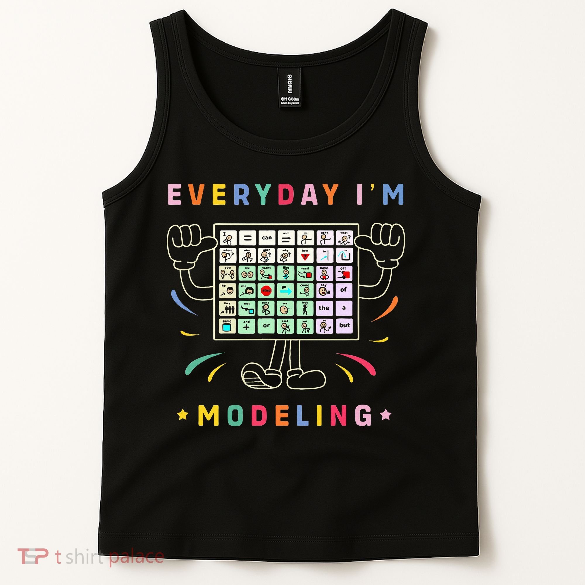 Cute Aac Communication Aac Symbols Everyday IM Modelling Tank Top