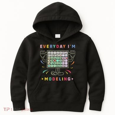 Cute Aac Communication Aac Symbols Everyday IM Modelling Kids Hoodie