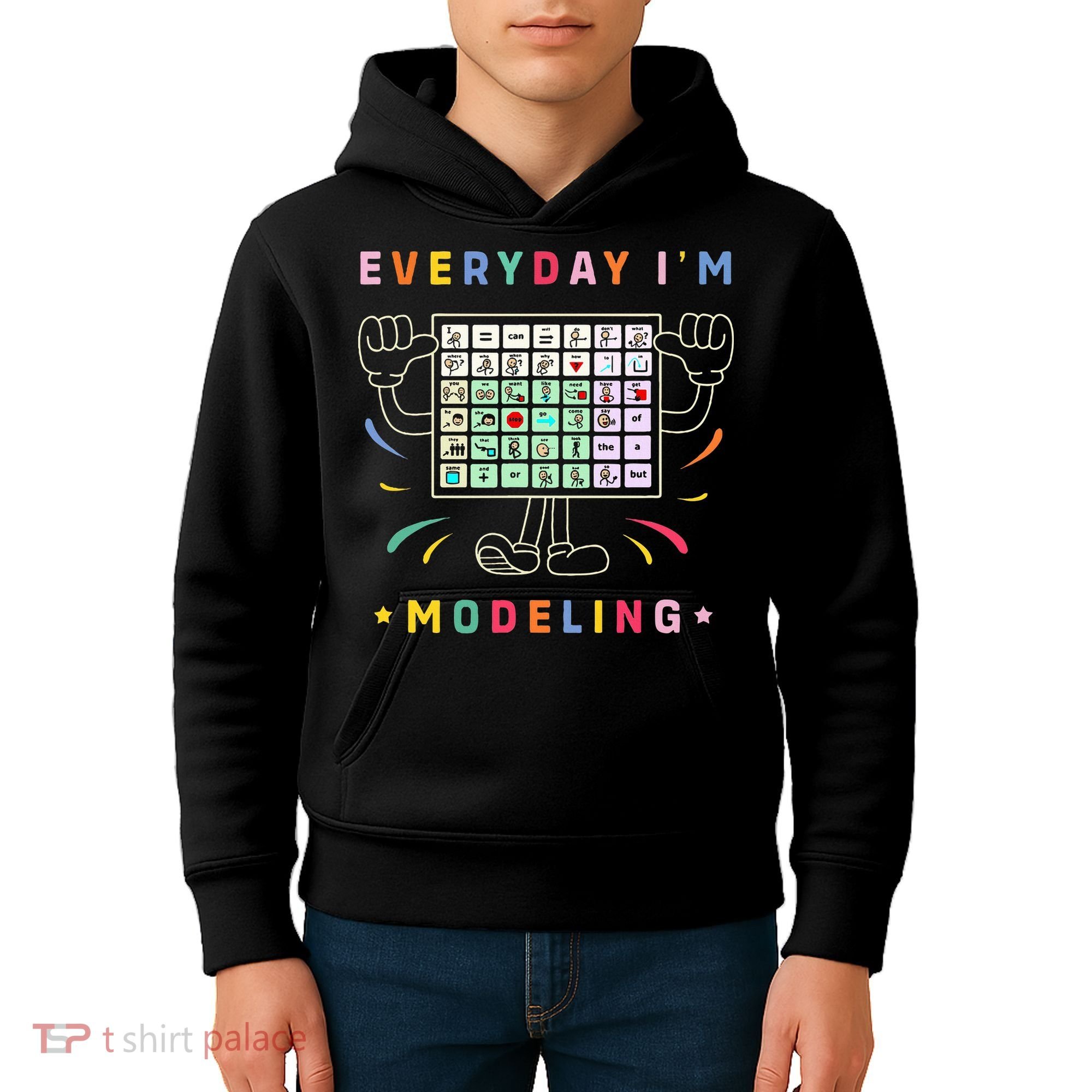 Cute Aac Communication Aac Symbols Everyday IM Modelling Kids Hoodie
