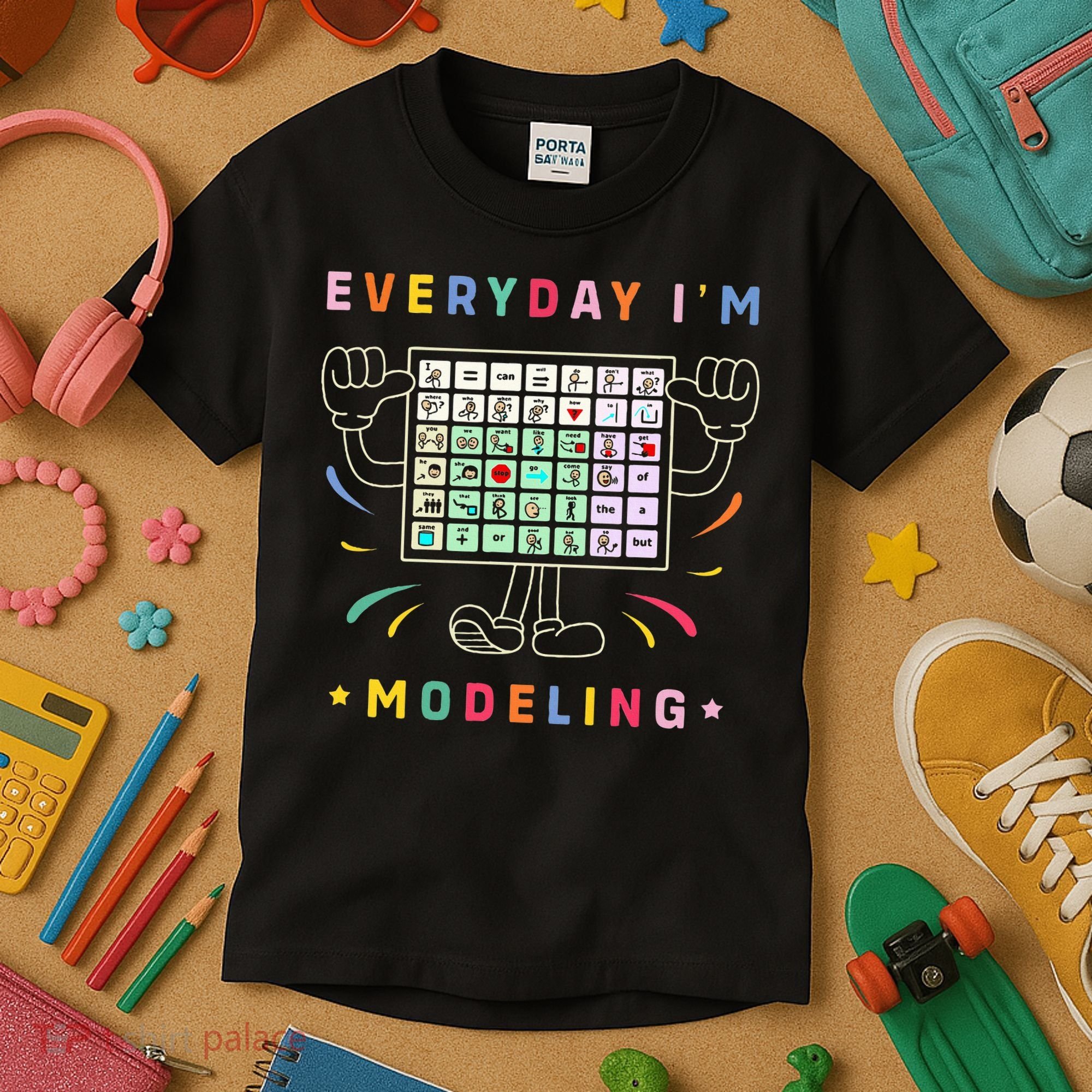 Cute Aac Communication Aac Symbols Everyday IM Modelling Kids T-Shirt