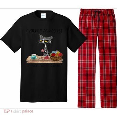 Crochet And Coffee Because Murder Is Wrong Croche Cat Pajama Set
