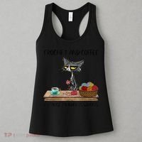 Crochet And Coffee Because Murder Is Wrong Croche Cat Women's Tank Top thumb 3