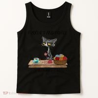 Crochet And Coffee Because Murder Is Wrong Croche Cat Tank Top thumb 2