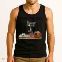Crochet And Coffee Because Murder Is Wrong Croche Cat Tank Top thumb 3