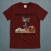 Crochet And Coffee Because Murder Is Wrong Croche Cat T-Shirt thumb 5