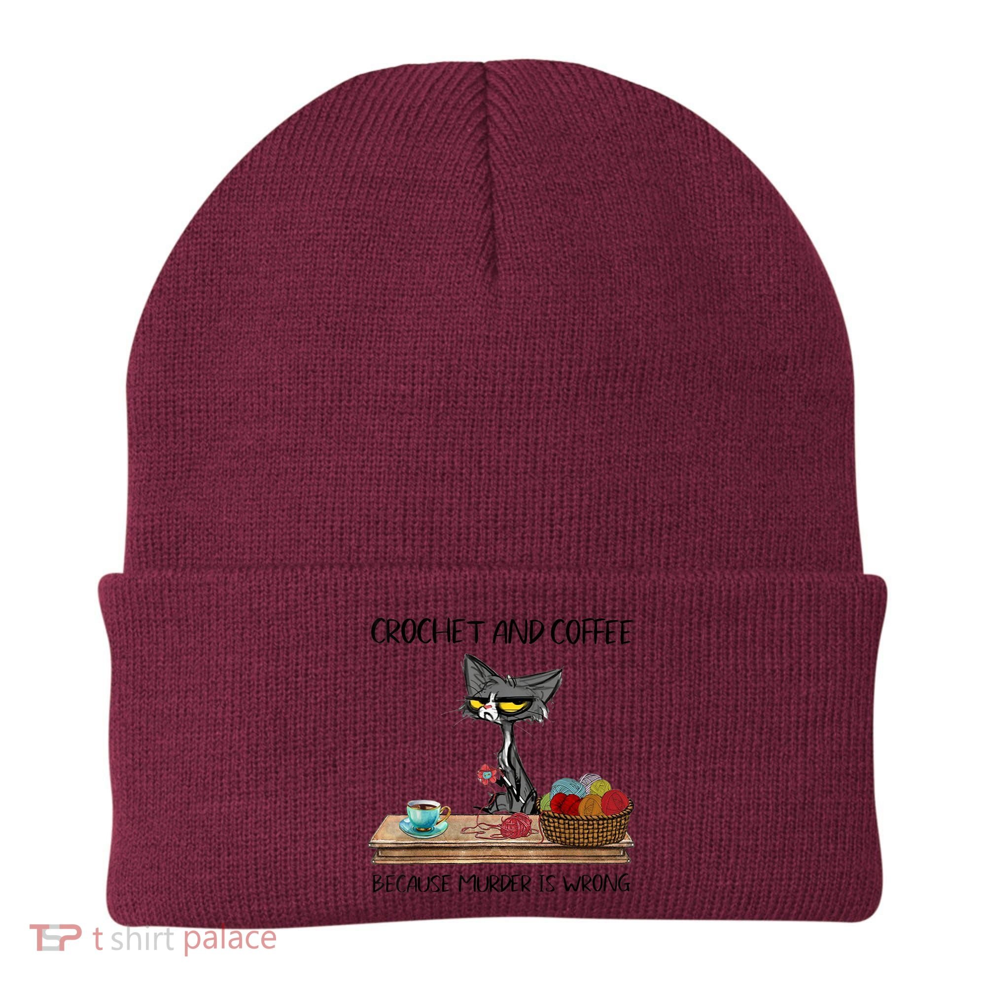 Crochet And Coffee Because Murder Is Wrong Croche Cat Beanie