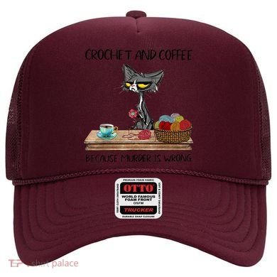 Crochet And Coffee Because Murder Is Wrong Croche Cat Hat