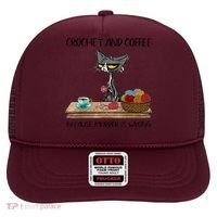 Crochet And Coffee Because Murder Is Wrong Croche Cat Hat thumb 0