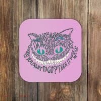 Cheshire Alice Cat We're All Mad Here Wonderland Gift Coaster thumb 0