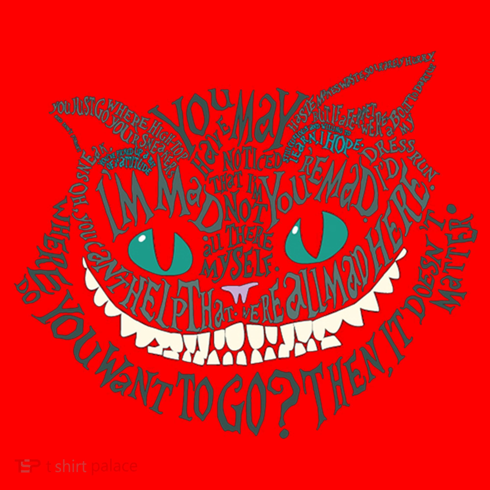 Cheshire Alice Cat We're All Mad Here Wonderland Gift Santa Hat