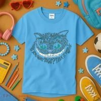 Cheshire Alice Cat We're All Mad Here Wonderland Gift Kids T-Shirt thumb 3
