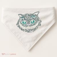 Cheshire Alice Cat We're All Mad Here Wonderland Gift USA-Made Doggie Bandana thumb 0