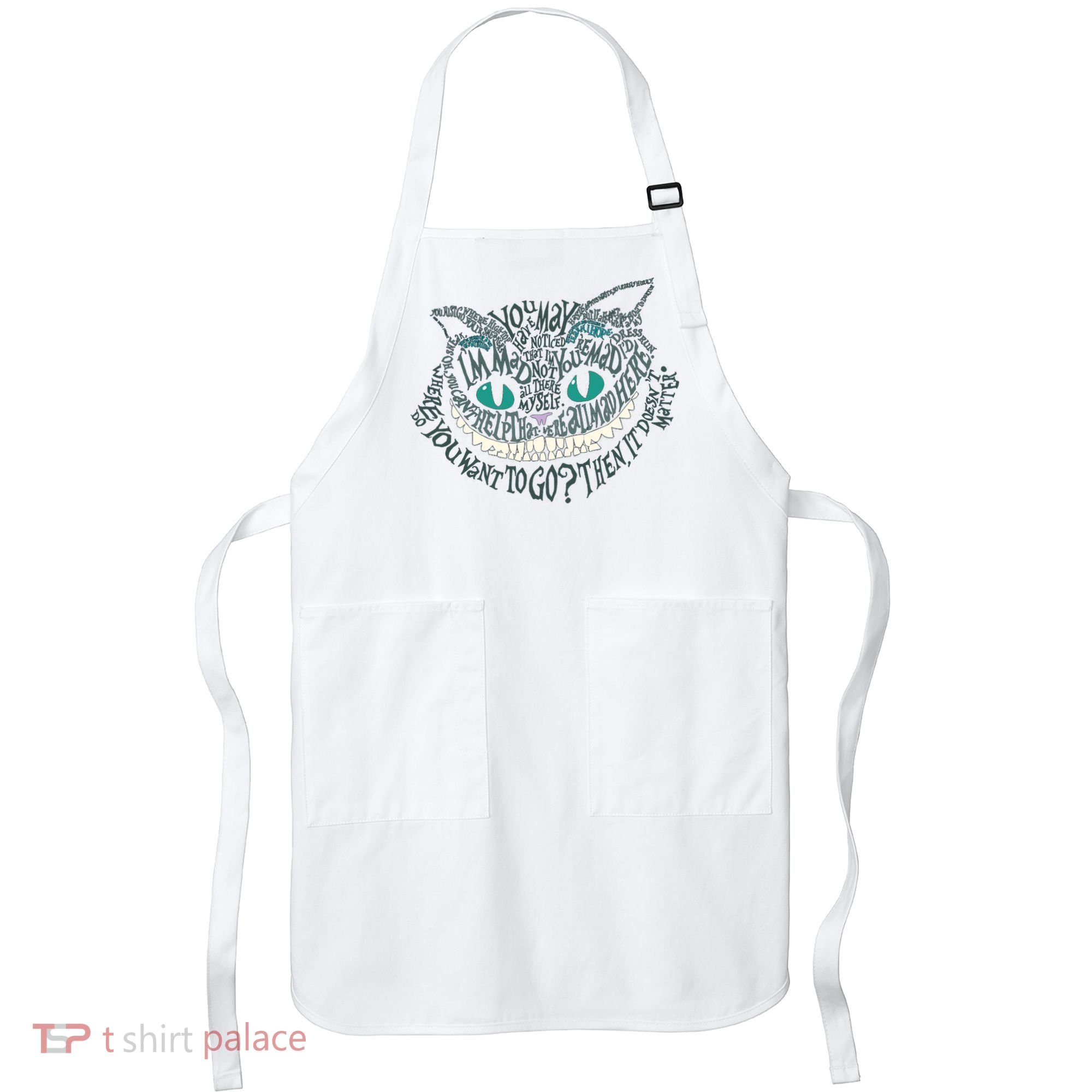 Cheshire Alice Cat We're All Mad Here Wonderland Gift Apron