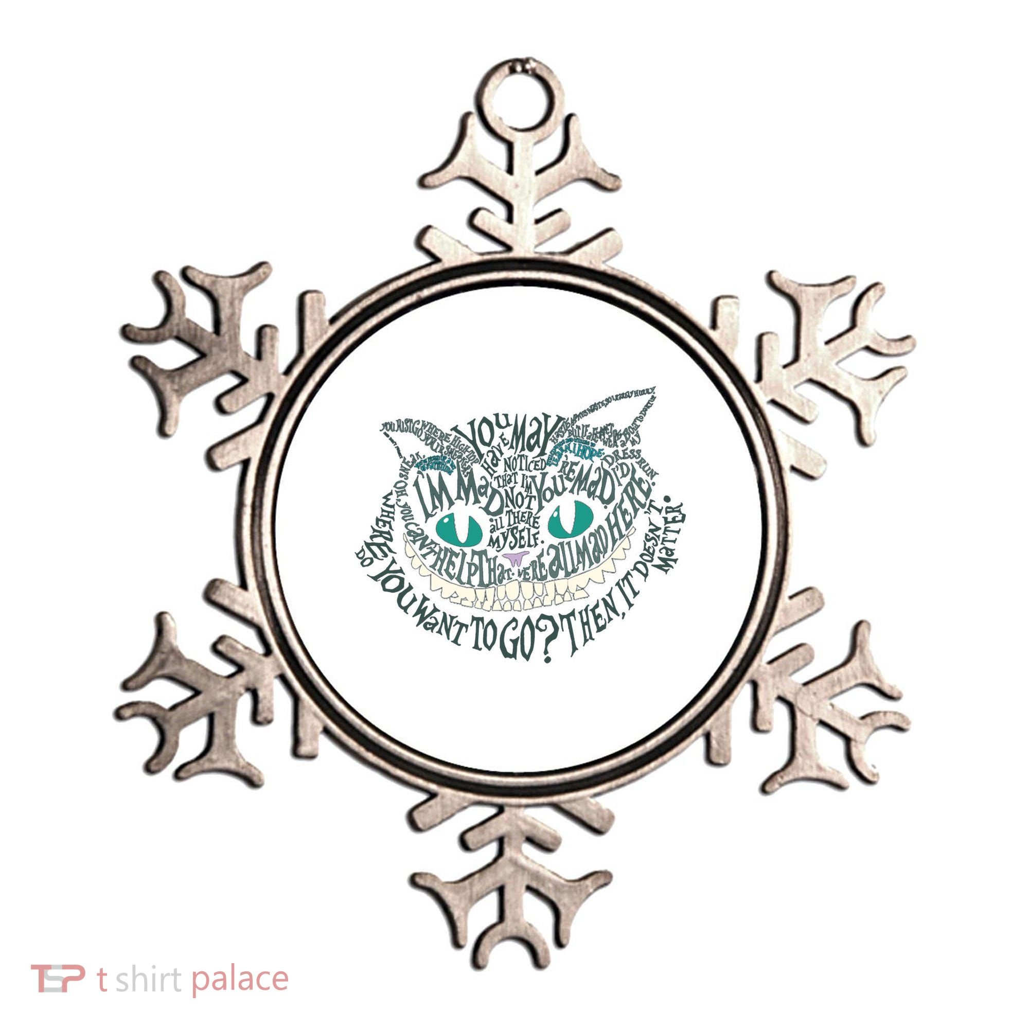 Cheshire Alice Cat We're All Mad Here Wonderland Gift Ornament