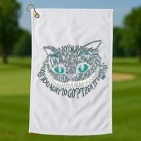 Cheshire Alice Cat We're All Mad Here Wonderland Gift Golf Towel thumb 1