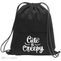 Cute And Creepy Halloween Funny Sweatshirt Cinch Pack Bag thumb 0
